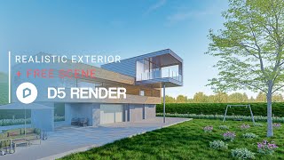 Realistic Exterior Render with D5 Render  Private House 262  Downloadable Project File Included [upl. by Aliahkim]