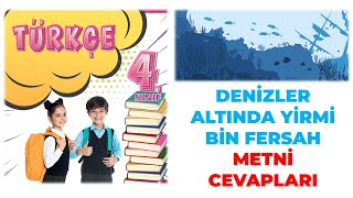 Denizler Altında Yirmi Bin Fersah Metni 4 Sınıf Türkçe Ders Kitabı Sayfa 56 57 58 59 60 61 Cevaplar [upl. by Cacie]