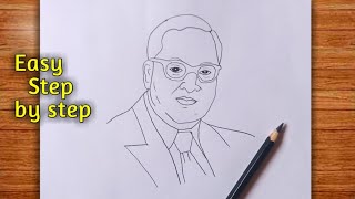 Dr Br Ambedkar Drawing Easy  Ambedkar Drawing  Babasahab Ambedkar Drawing [upl. by Netsyrk]