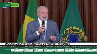 Lula realiza primeira reunião do ano com ministros [upl. by Odnumde]