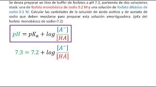 pka y pH  Cómo preparar un buffer de fosfatos pH 73 [upl. by Jacquelin]