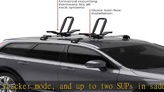 Thule Compass Kayak and SUP roof Rack  Carries 2 Kayaks or 2 SUPs  JStyle Carrier  Universal mo [upl. by Sparhawk951]