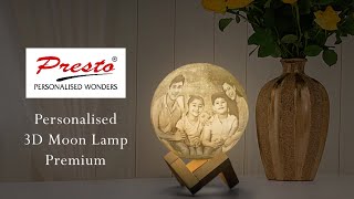 Personalised 3D Moon Lamp  Presto Gifts [upl. by Fitzgerald947]