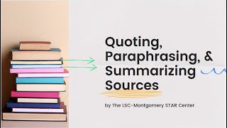 Quoting Paraphrasing and Summarizing [upl. by Aitel]