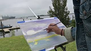 HOW TO PAINT SEASCAPE STEP BY STEP PROCESS [upl. by Atirma191]