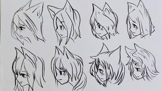 Anime Girl Drawing Facial Expressions  Pencil Drawing [upl. by Singh]