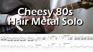 Cheesy 80s Hair Metal Guitar Solo With Downloadable Tab And Backing Track [upl. by Meriel]