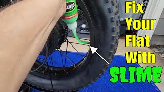 How To Fix A Flat Rear Wheel Ebike Tire With Slime Sealant Prevents Future Flats [upl. by Tound]