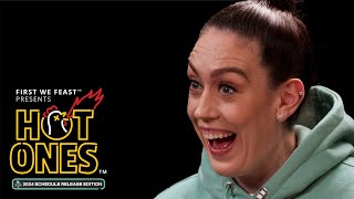 Breanna Stewart Reveals the 2024 NY Liberty Schedule While Doing the Hot Ones Challenge [upl. by Butte]