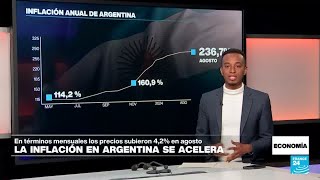 La inflación en Argentina sigue obstinada y se acelera en agosto [upl. by Gine251]