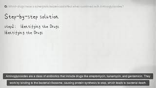 Which drugs have a synergistic bactericidal effect when combined with Aminoglycosides [upl. by Duke]