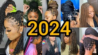 Braids Hairstyles for black ladies  Knotless box braids hairstyles  Braids styles [upl. by Kerry172]