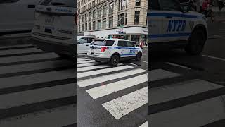 NYPD INTERCEPTOR UTILITY RESPONDING IN MIDTOWN MANHATTAN IN NYC [upl. by Latnahs]