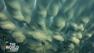 Rare Mammatus Clouds spotted over different regions in China 🇨🇳 [upl. by Bernardi136]