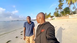 Mind Blown in Africas Public Beach During Early Morning Walk  Mombasa City Kenya [upl. by Kilam]