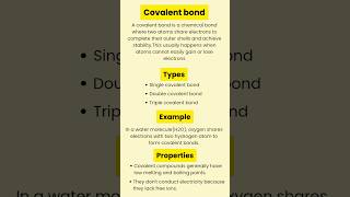 Covalent bond  Definition  Types  covalent bond examples shorts [upl. by Cyprus267]