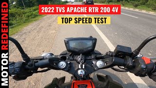 2022 TVS Apache RTR 200 4V BS6 Top Speed amp All Gear Top Speed  Motor Redefined [upl. by Meryl]