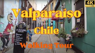 Valparaiso Walking Tour Chile 🇨🇱  4K  The City of Street Art walkingtour [upl. by Adnilemreh490]