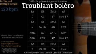 Troublant Boléro  Gypsy jazz Backing track  Jazz manouche [upl. by Pru]