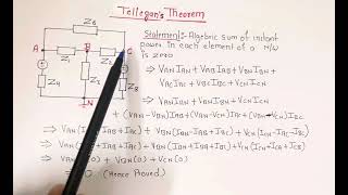 Tellegan’s Theorem Derivation Proof  Network Theorem’s  Circuit Theorem’s  Hindi Explanation [upl. by Leinoto]