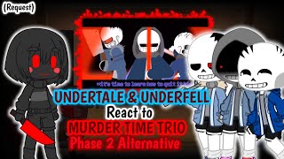 UNDERTALE amp UNDERFELL REACT TO MURDER TIME TRIO PHASE 2 ALTERNATIVE REQ [upl. by Zeta]