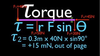 Physics Torque 2 of 13 Force at Right Angle to Object [upl. by Moazami613]