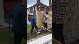 How to fit a fence fencing fence diy garden [upl. by Johansen]