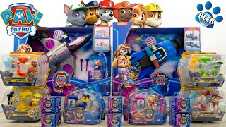 Paw Patrol the Mighty Movie toy collection unboxing including deluxe vehicles and blind boxes ASMR [upl. by Noslen]