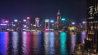 Symphony of lights at Victoria Harbour Hong Kong viewed from Kowloon Shangrila [upl. by Nihsfa]