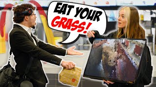 ANNOYING vegan gets OWNED in mcdonalds [upl. by Aliemaj]