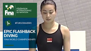 GUO Jingjings First Gold Medal  Fukuoka 2001  3m Springboard Final  FINA World Championships [upl. by Coniah]