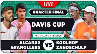 ALCARAZ  GRANOLLERS vs KOOLHOF  ZANDSCHULP • Davis Cup 2024 QF • LIVE Tennis Watchalong Stream [upl. by Hcelemile]