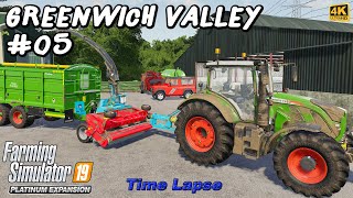 Cow care NEW equipment Mowing raking amp making silage  Greenwich Valley 05  FS19 TimeLapse  4K [upl. by Anelrahc]