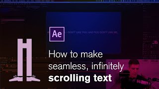 Seamless infinitely scrolling text in After Effects [upl. by Lemmor699]