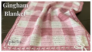 GINGHAM BLANKET CROCHET TUTORIAL  Colorwork Crochet  Ophelia Talks Crochet [upl. by Dnyletak]