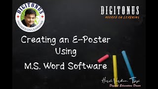 Creating an EPoster in MS WORD  By HARSH VARDHAN TYAGI  e poster [upl. by Pena]