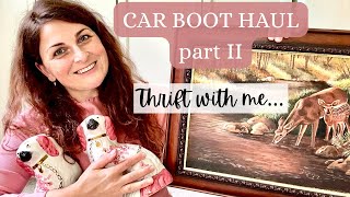 Thrift with me at a car boot sale UK  VINTAGE HOMEWARES HAUL  Hunting for vintage decor to resell [upl. by Farly]