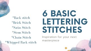 Basic Lettering Stitches  Embroidery By Afeei [upl. by Pearline]