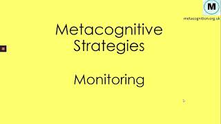 Metacognitive Strategies  Monitoring [upl. by Cathi]