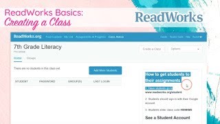 Readworks How to Create a Class [upl. by Drarej648]