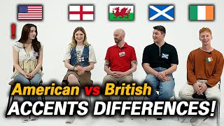 American VS British England Wales Scotland Ireland English Accents Differences [upl. by Eekaz]