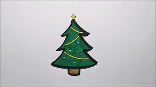 Zo teken je een kerstboom  How to draw a christmas tree [upl. by Eremihc]