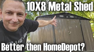 Building a 10X8 Metal Shed from Patiowellcom Better then Lowes HomeDepot [upl. by Nnaeirelav]