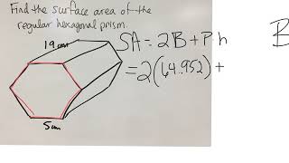 Surface area of a hexagonal prism [upl. by Llahsram]