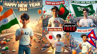 Generate This AI Happy New Year Trending Images for Free [upl. by Adlesirk]