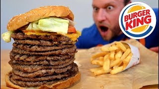 Burger Kings BIGGEST Whopper Ever Challenge [upl. by Perrins]