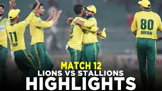 Full Highlights  Stallions vs Lions  Match 12  Bahria Town Champions Cup 2024  M9A1K [upl. by Aevin]