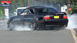 Toyota Chaser JZX100 w Straight Pipe  BURNOUTS amp Loud Accelerations [upl. by Weinstein]