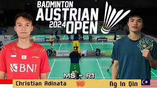 Christian Adinata INA vs Ng In Qin MAS  Austrian Open 2024 Badminton [upl. by Asiuqram236]