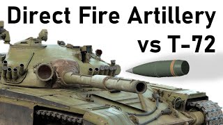 DIRECT FIRE ARTILLERY vs T72  Paladin 155mm M107 HighExplosive  Armour Penetration Simulation [upl. by Scheider171]